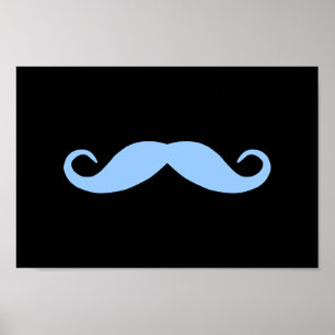 Poster Barbe À Choix De Couleur Sur Fond Noir