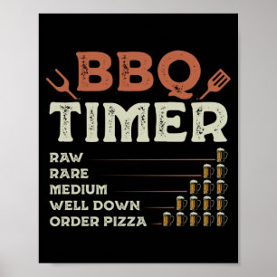 Poster Barbecue drôle chef barbecue maître barbecue homme