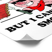 Poster Barbecue Grill Master Cant Cesser de fumer Viande  (Coin)
