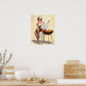 Poster Barbecue Pin-Up Girl (Cuisine)