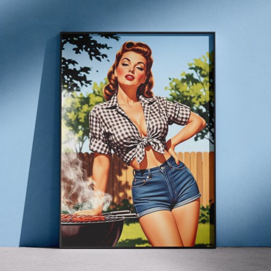 Poster Barbecue Pin-up Vintage