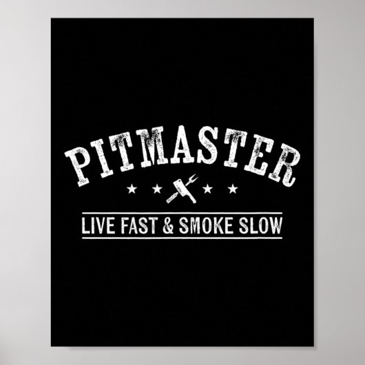 Poster Barbecue Pitmaster Avec Fourrure De Viande Et Gril (Devant)