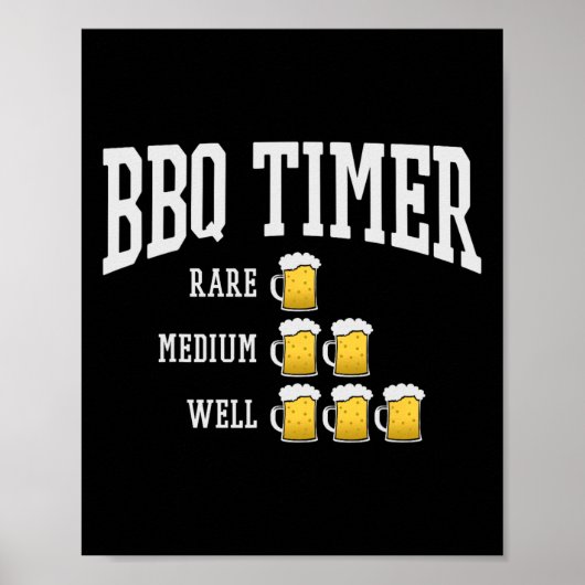 Poster Barbecue Timer Funny Grill Chef Grill Cuisine Bièr (Devant)