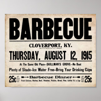 Poster Barbecue vintage - Barbecue Tout ce que vous pouve