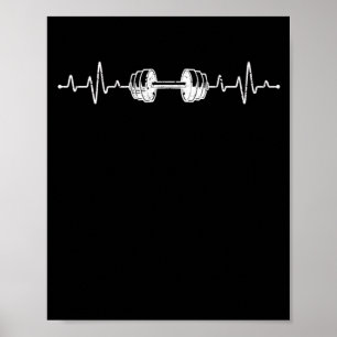 Poster Barbell Weightlifting Heartbeat