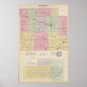 Poster Barber County et Hazelton, Kansas