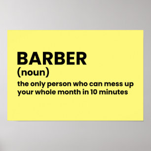 Poster Barber Funny Définition Mur Art