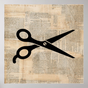 Poster Barber Shews Style Texte Vintage Art