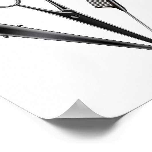 Poster Barber Shop Coiffeur Moderne (Coin)