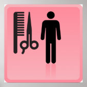 Poster Barber Shop Icon Haircut Comb et ciseaux (Devant)
