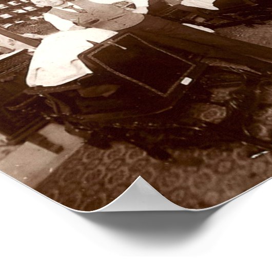 Poster Barber Shop vers 1910 (Coin)