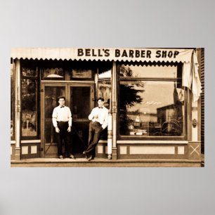 Poster Barber Shop Vintage Retro Americana