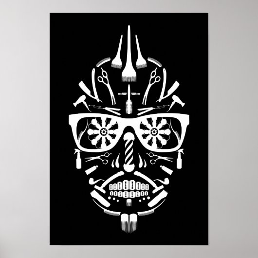 Poster barbershop calavera (Devant)