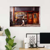 Poster Barbier - Barbershop - Il est temps de couper une  (Bureau à domicile)