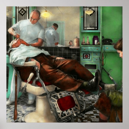 Poster Barbier - Rasage - Salon de coiffure Pennepacker 1 (Devant)