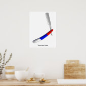 Poster Barbiers Razor droit Couleurs de magasin (Cuisine)