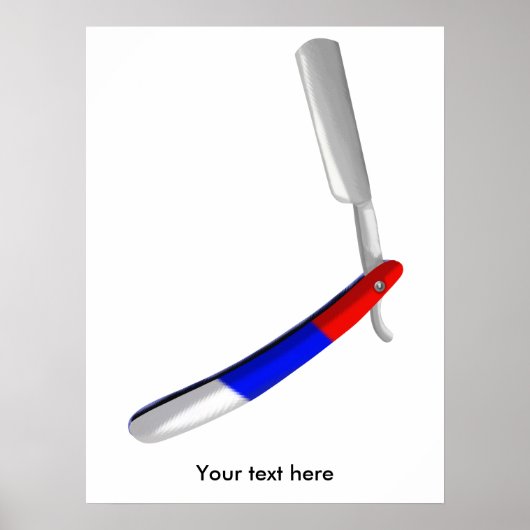 Poster Barbiers Razor droit Couleurs de magasin (Devant)