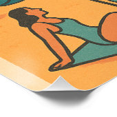 Poster Barcelona Beach & Sun - Retro Travel (Coin)