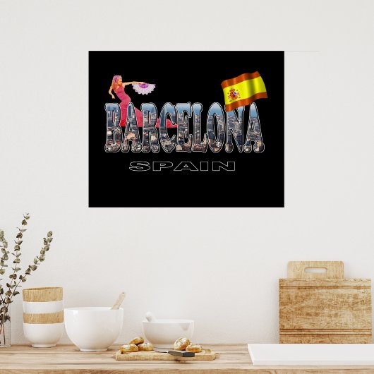 Poster Barcelona Spain (Cuisine)