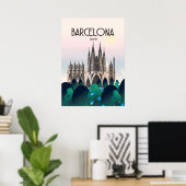 Poster Barcelona Spain Travel Poster, Imprimer, (Bureau à domicile)