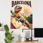 Poster Barcelone Espagne (Bureau à domicile)