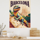 Poster Barcelone Espagne (Cuisine)