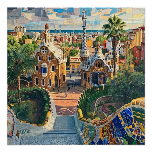 Poster Barcelone, Espagne (Devant)