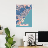 Poster Barcelone - Espagne Breezy City Carte (Bureau à domicile)