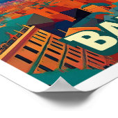 Poster Barcelone Espagne coloré artistique (Coin)