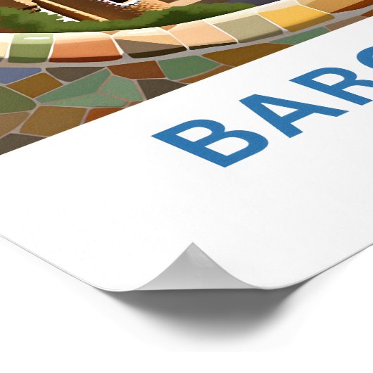 Poster Barcelone Espagne - Imprimer (Coin)