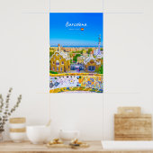 Poster Barcelone, Espagne - Parc Guell Mosaïque Gaudi (Cuisine)