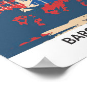 Poster Barcelone Espagne Retro Artwork Travel (Coin)
