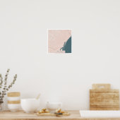 Poster Barcelone Espagne Rose et Bleu jolie rue Script (Cuisine)