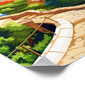 Poster Barcelone Espagne Voyage Art Vintage Illustration (Coin)