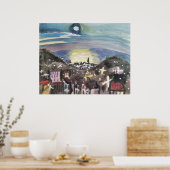 Poster Barcelone la nuit (1ère version) par Walter Gramat (Cuisine)