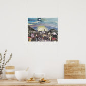 Poster Barcelone la nuit par Walter Gramatte (Cuisine)