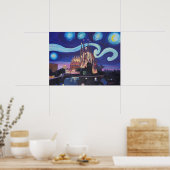 Poster Barcelone Sagrada Familia Nuit étoilée (Cuisine)