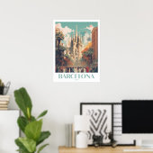 Poster Barcelone Travel Print Wall Art (Bureau à domicile)