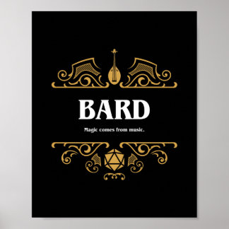Poster Bard Classe Tablett Jeu RPG