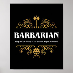 Poster Bard Classe Tablett Jeu RPG