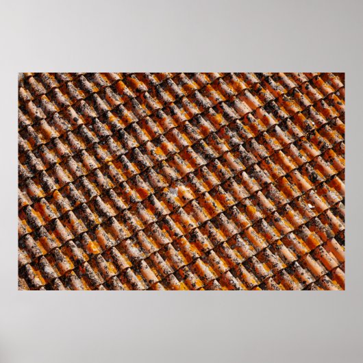 Poster Bardeaux de toit orange et noir (Devant)