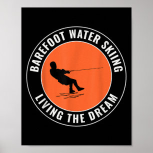 Poster Barefooting Ski Nautique Pieds Nus Bateau À Moteur
