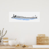 Poster barge des Grands Lacs Menominee et remorqueur Oliv (Cuisine)