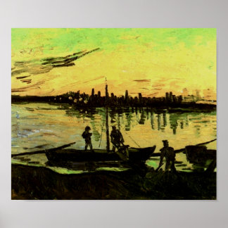 Poster Barges de charbon Van Gogh Art