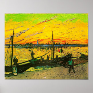 Poster Barges de charbon Van Gogh Art