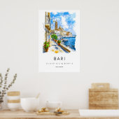 Poster Bari Aquarelle 2 (Cuisine)