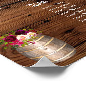 Poster Baril de pays rustique Boho Mariage Carte de siège (Coin)