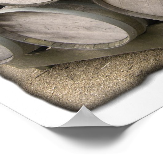 Poster Barils rustiques en bois (Coin)