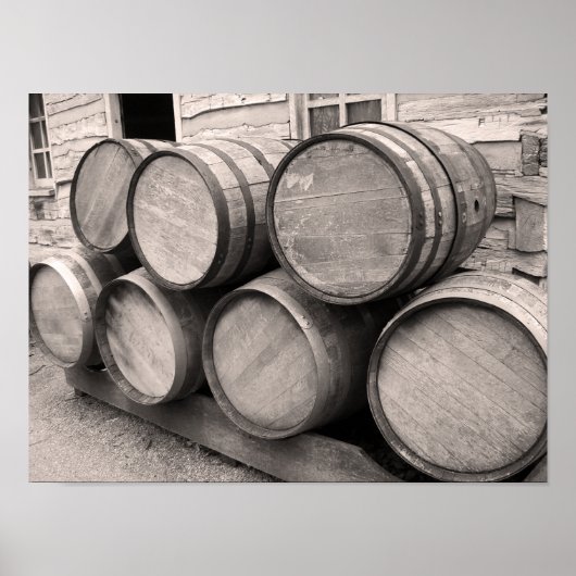 Poster Barils Whiskey en bois (Devant)