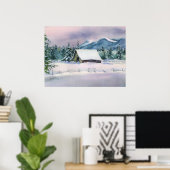 Poster BARN d'HIVER par SHARON SHARPE (Bureau à domicile)